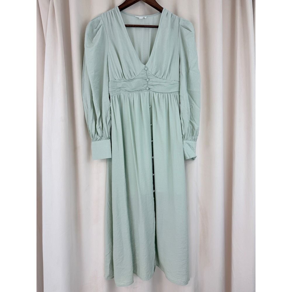 By The River Green Pinstripe Prairie Dress –‎ Size Small Cottagecore